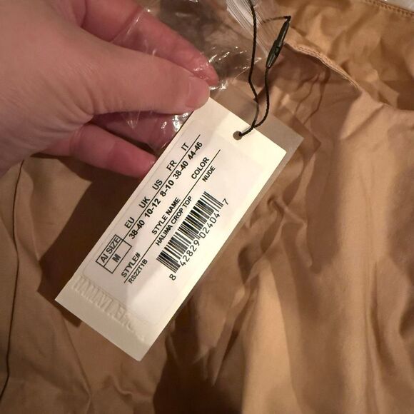 NWT Andrea lyamah Women's Halima Cropped Top in Nude Size Medium MSRP 195 - Picture 5 of 5